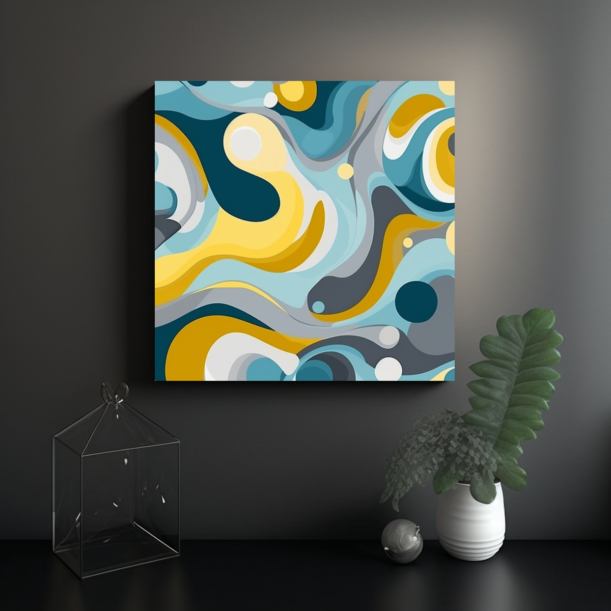 PINTURAS DECORATIVAS ORIGINALES: MEZCLA DE 70X70 CM - 2