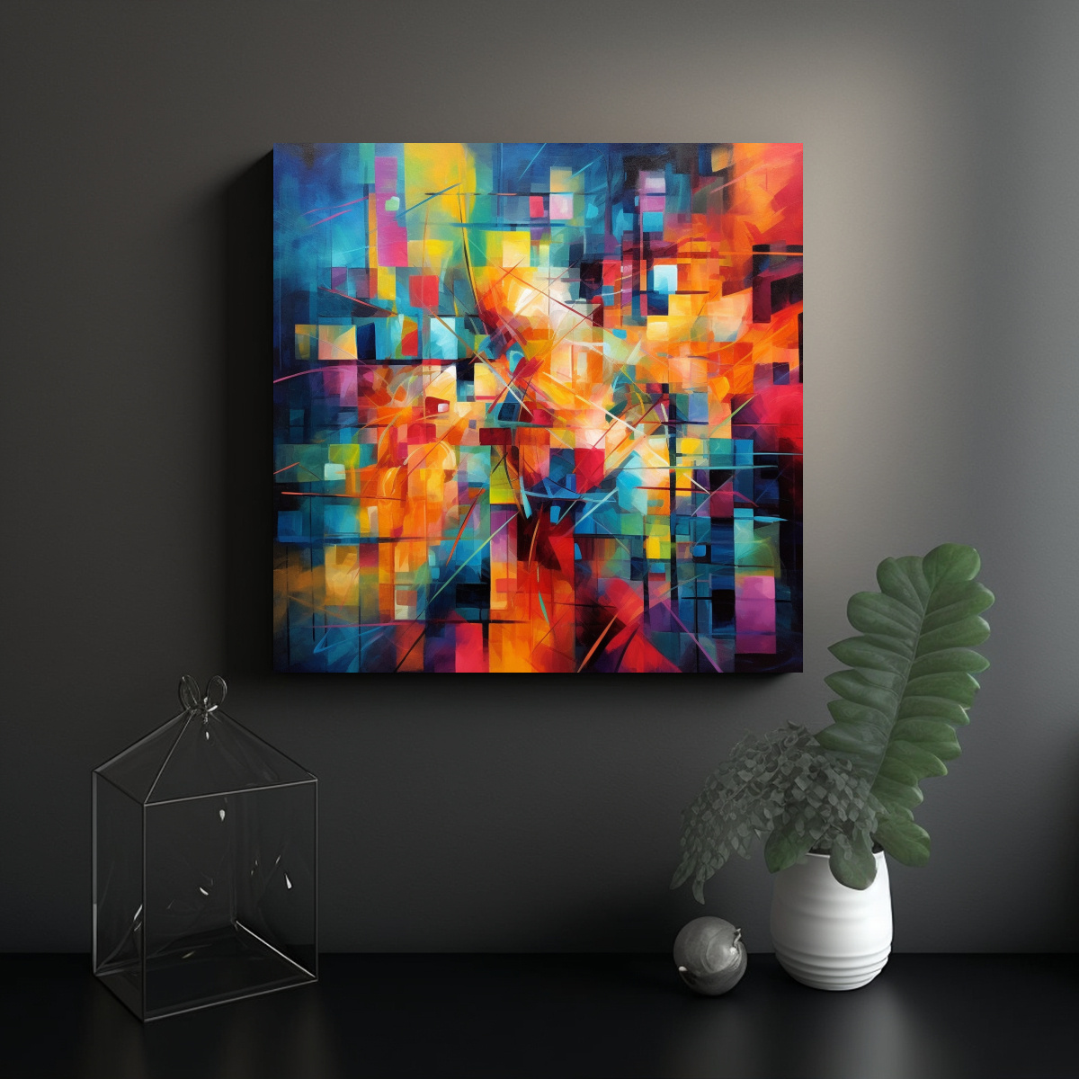 LIENZOS MODERNOS CON COLORES VIBRANTES Y 70X70 CM - 2