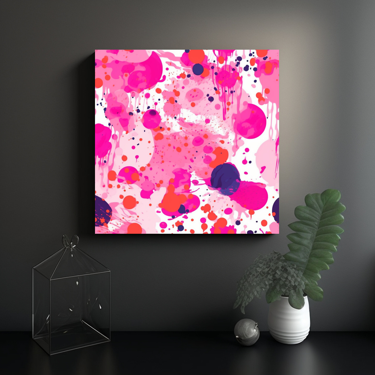 CUADRO TELA CANVAS COMBINACIÓN CERA PRENSADA 60X60 CM - 2