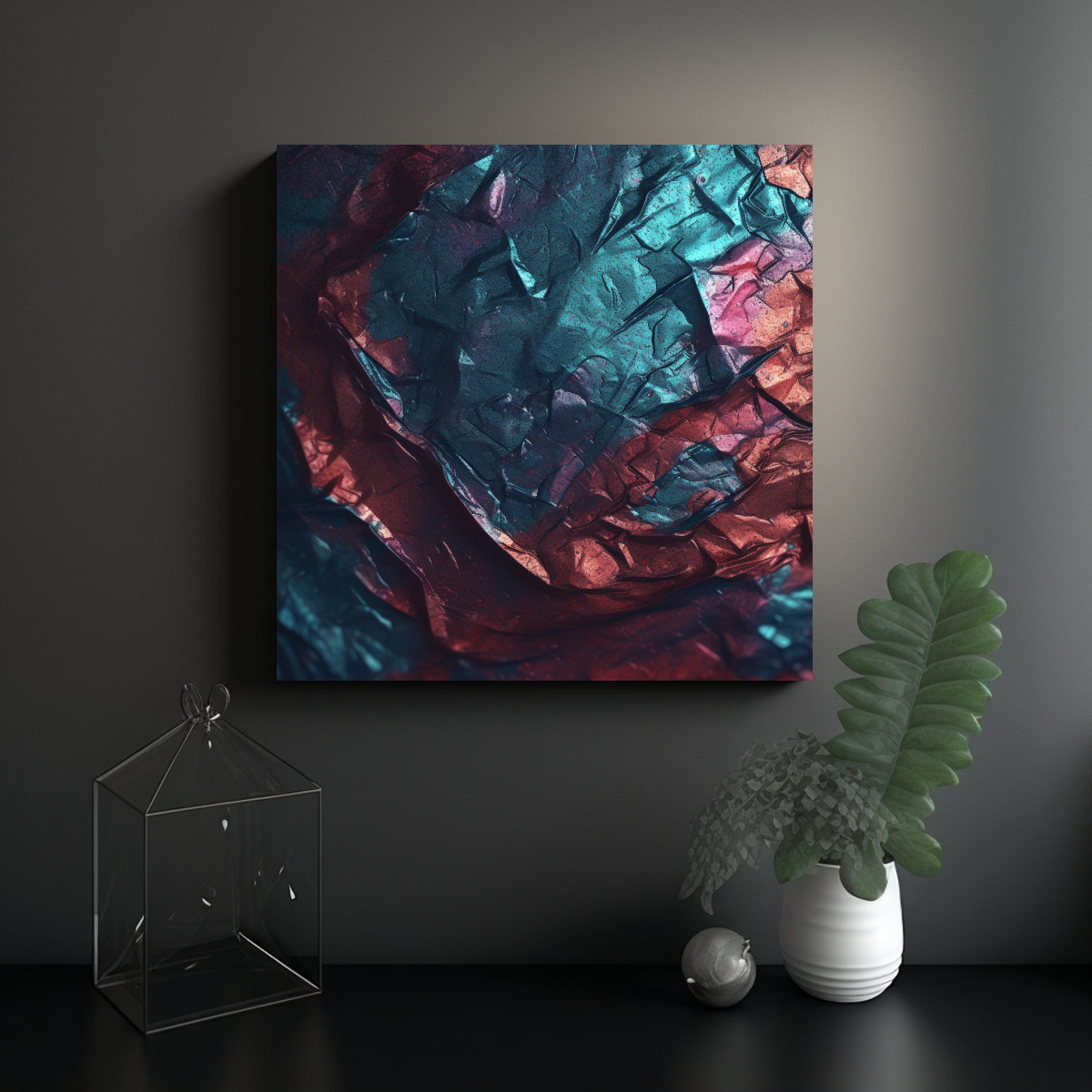 CUADRO DECORATIVO TELA CANVAS TEXTURA PAPEL 60X60 CM - 2