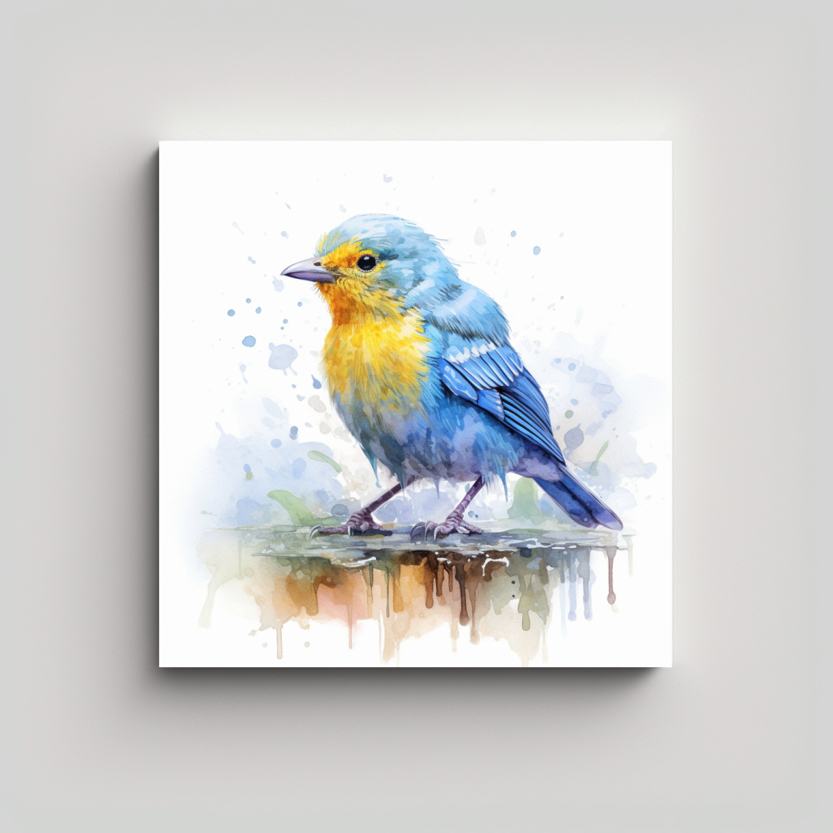 PINTURA ACUARELA TANAGER CON EXPOSICIÓN PASTEL: 40X40 CM - 1