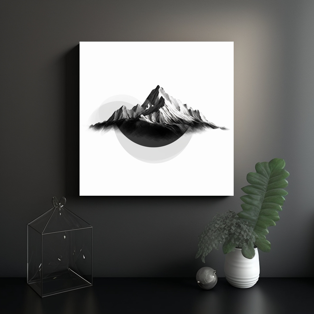CUADRO DE PAISAJE MINIMALISTA LÍNEA BLANCA 4K 60X60 CM - 2