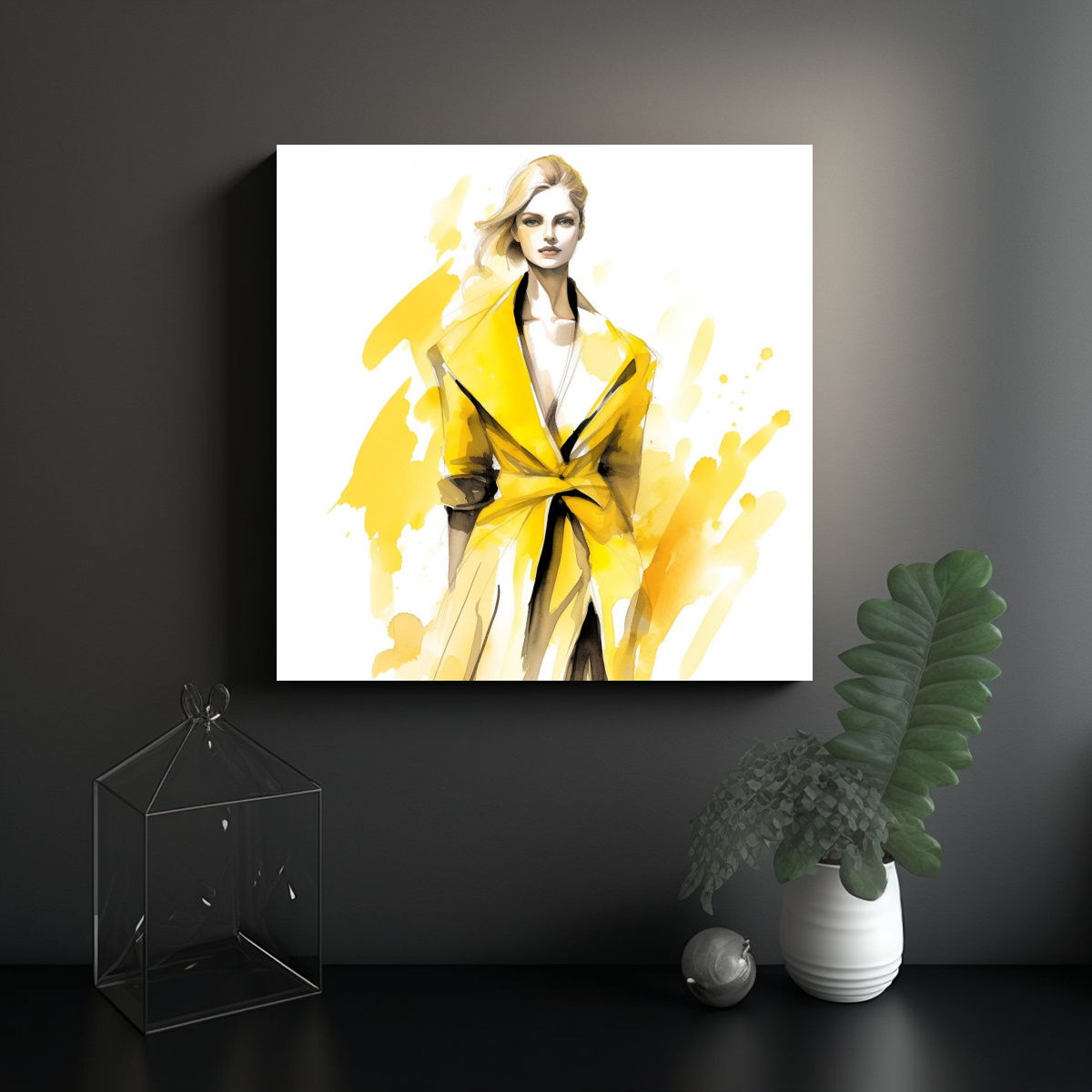 CUADRO DE TELA CON MOVIMIENTO TEMÁTICA MODA CON 100X100 CM - 2