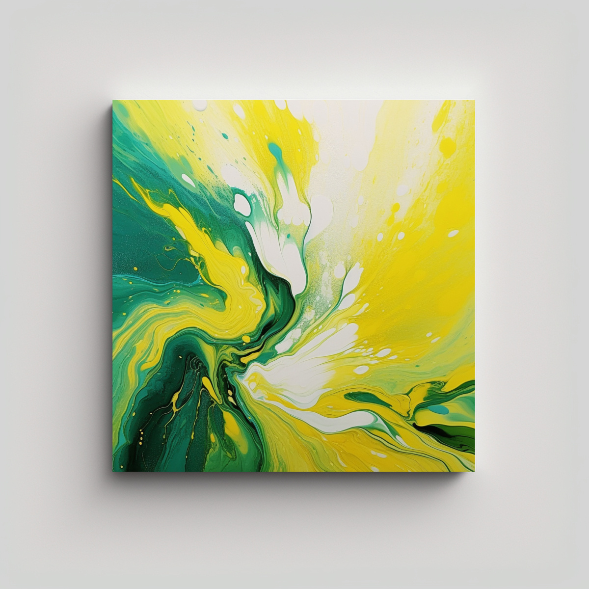 PINTURA CHINA DE TÉCNICA DE SALPICADURAS: ARTE 80X80 CM - 1