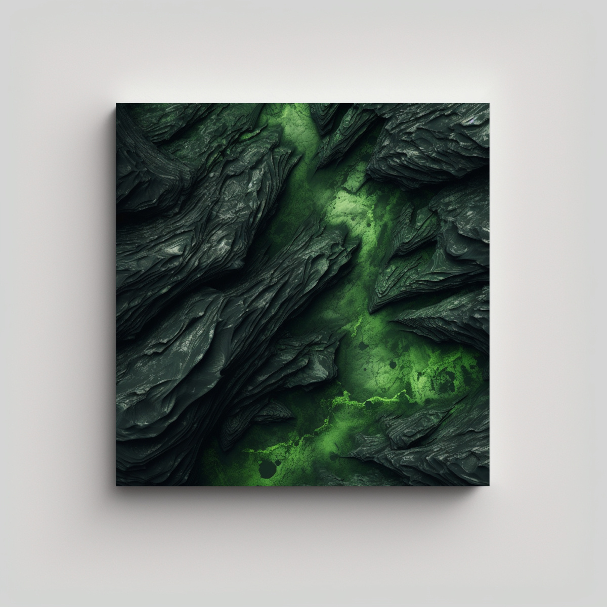 TEXTURA DE ROCA DEMONÍACA NEGRA PARA DECORACIÓN 40X40 CM - 1