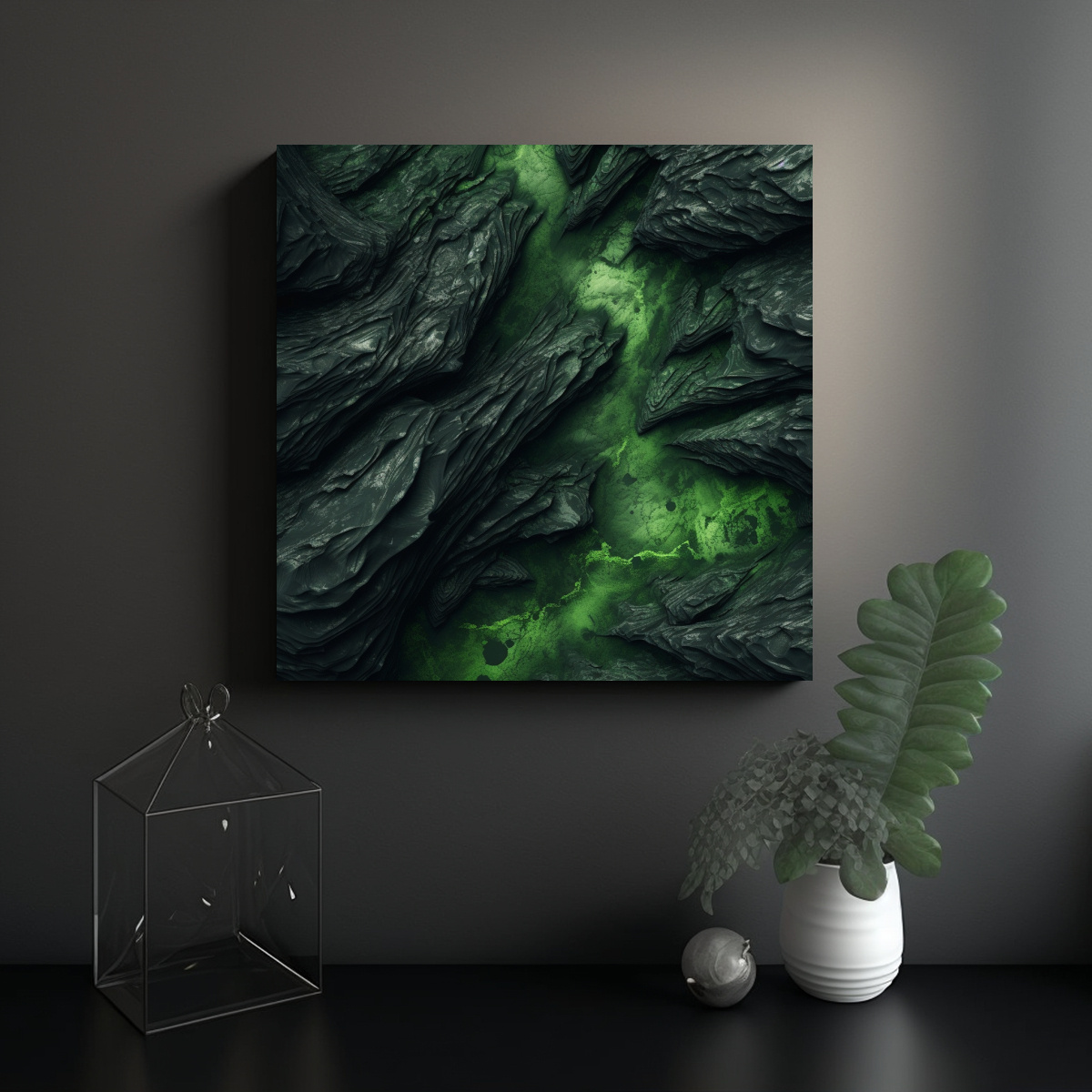 TEXTURA DE ROCA DEMONÍACA NEGRA PARA DECORACIÓN 40X40 CM - 2