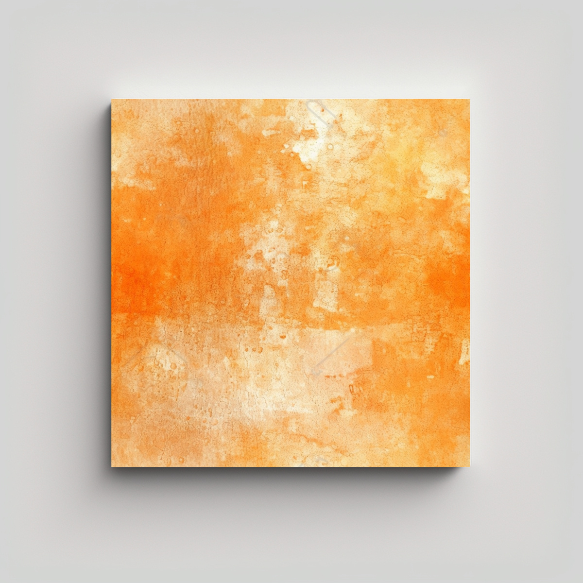 CUADRO ABSTRACTO INTENSO EN NARANJA TANGERINA 40X40 CM - 1