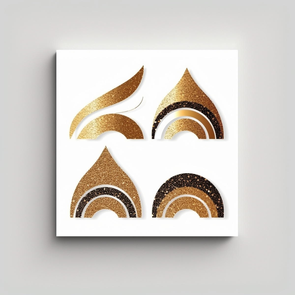 PINTURA DECORATIVA ELEGANTE CON RECORTE DE BRILLO 40X40 CM - 1