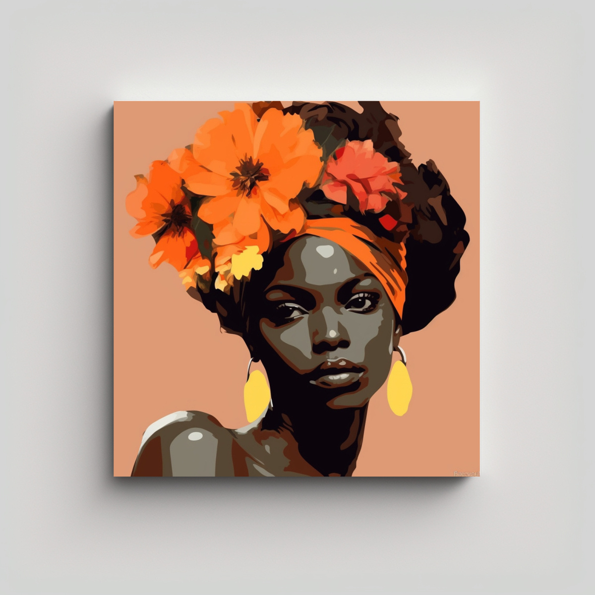 CUADRO CREATIVO ESTILO ANDY WARHOL AFRICANO 80X80 CM - 1