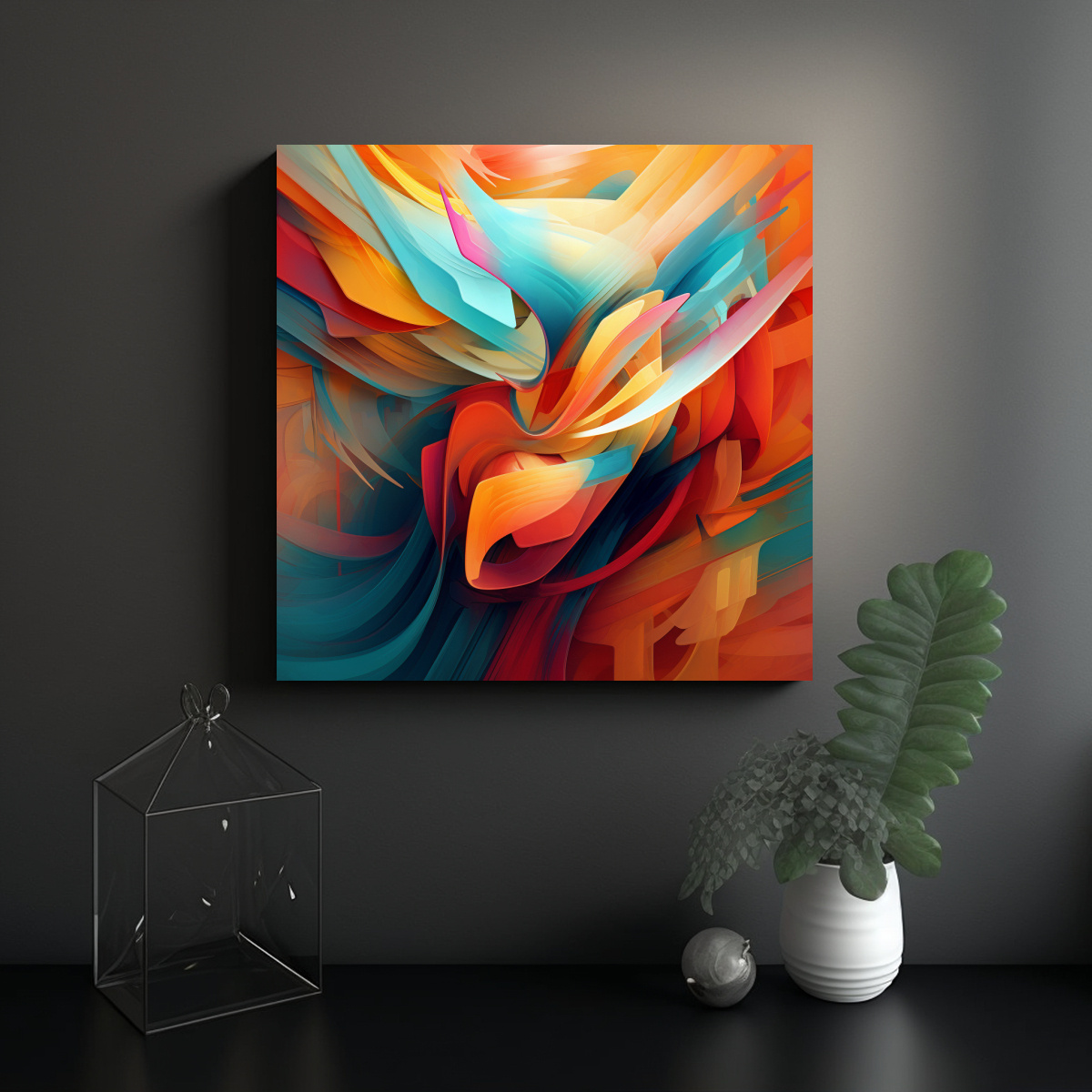 CUADROS DECORATIVOS SURREALISTAS ABSTRACTOS EN 60X60 CM - 2