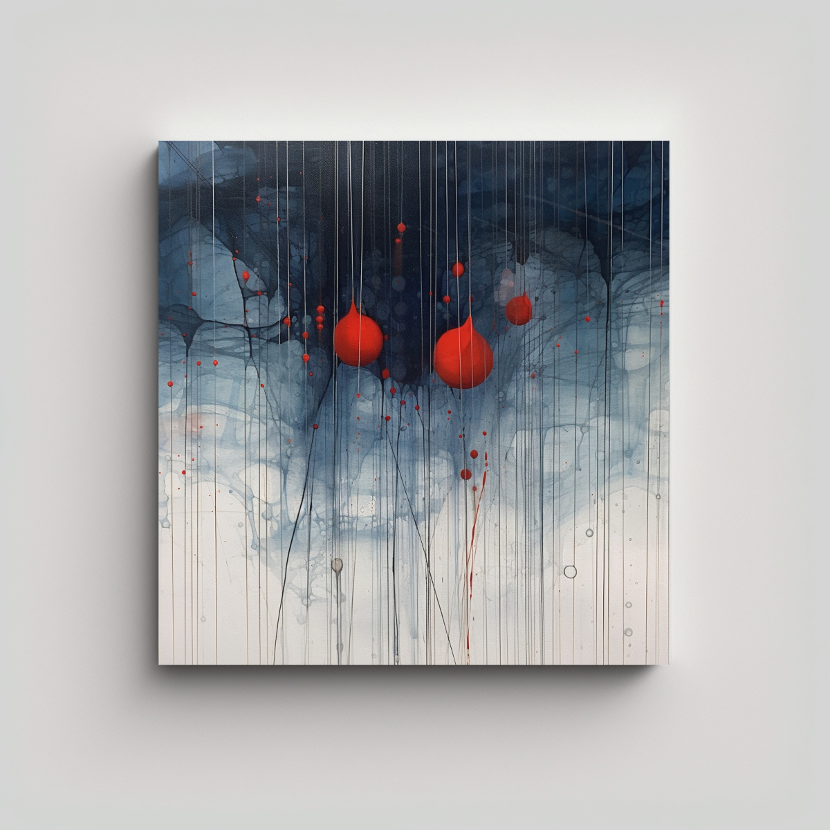 PINTURAS DECORATIVAS: MAJESTUOSAS LÍNEAS AZULES 50X50 CM - 1