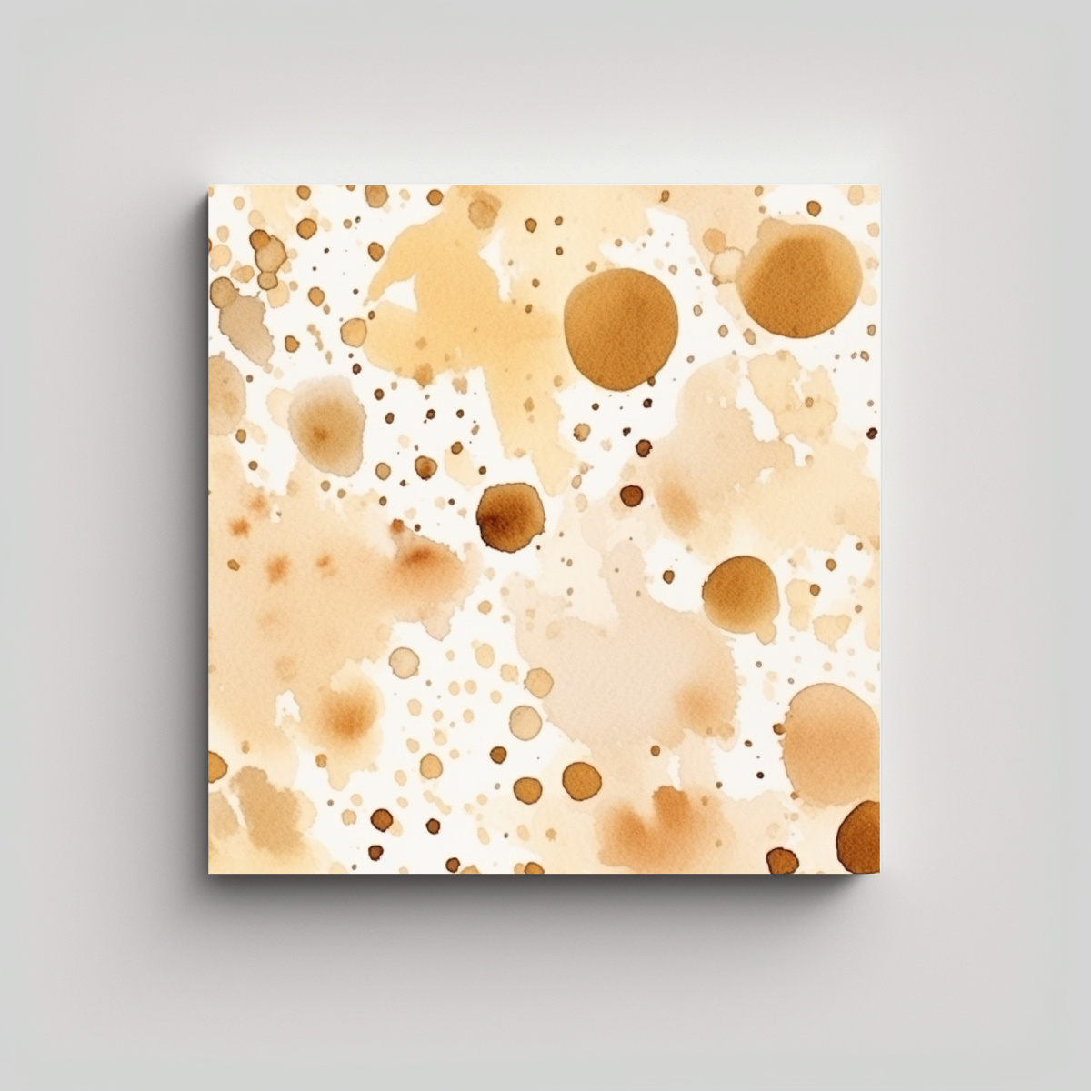 PINTURA EN BASTIDOR ACUARELA EN TONOS BEIGE 20X20 CM - 1