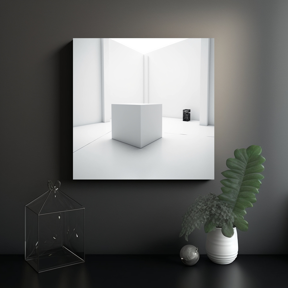 PINTURA CUADRO BLANCO EXPRESIÓN ESCENA PARA 20X20 CM - 2
