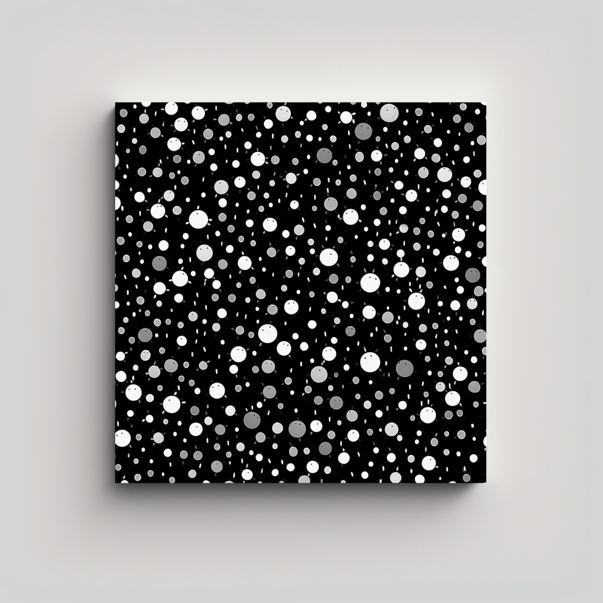 PINTURAS MODERNAS EN BLANCO Y NEGRO SOBRE FONDO 90X90 CM - 1