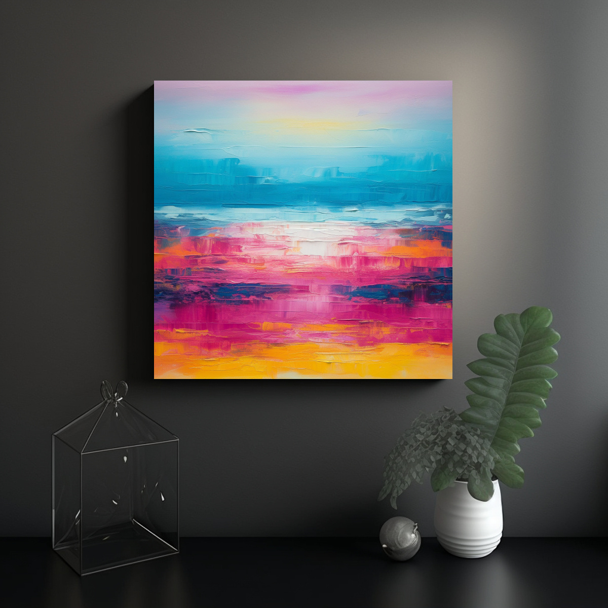 CUADRO DECORATIVO: TELA EN BASTIDOR CON GRADIENTE 30X30 CM - 2