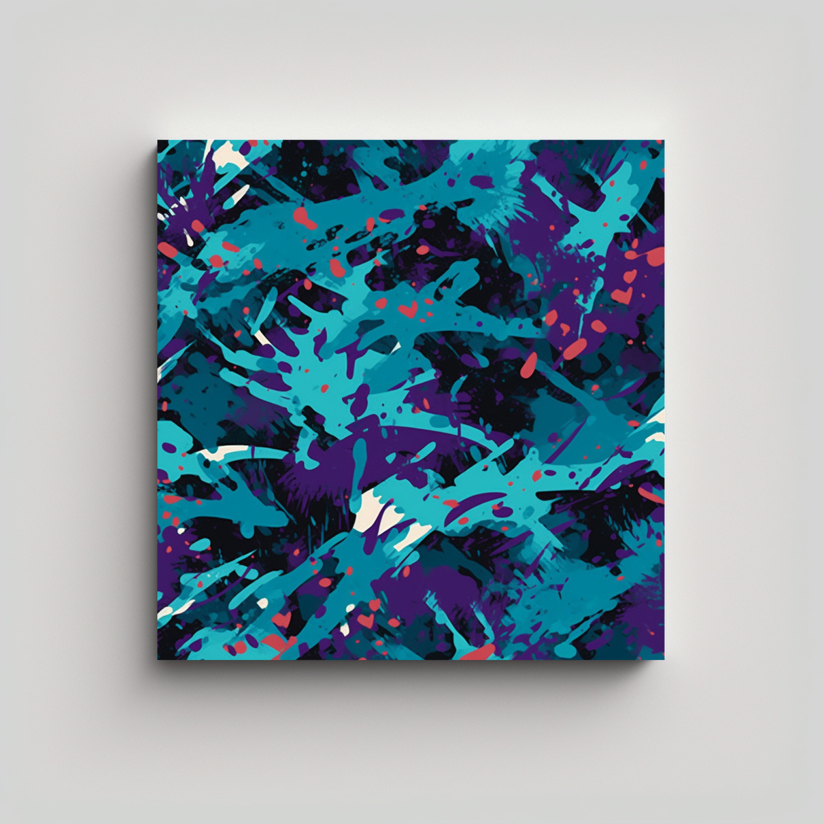 CUADRO DECORATIVO DE ARTE: PATRÓN CAMUFLAJE 80X80 CM - 1