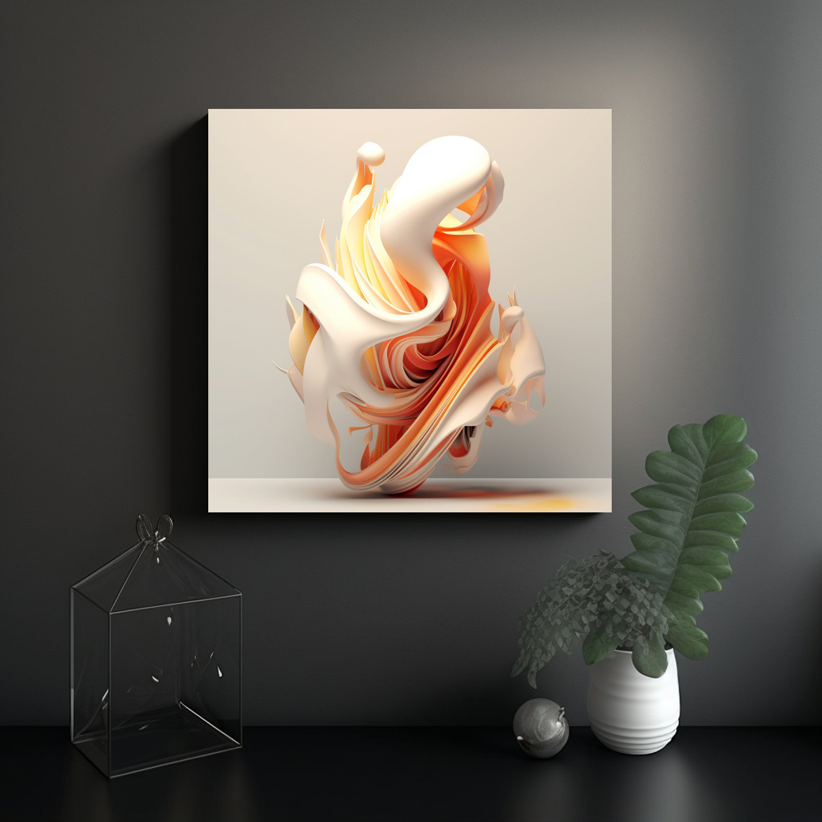 ARTE ABSTRACTO NEUMORFISMO EN LIENZO PARA REGALO: 70X70 CM - 2