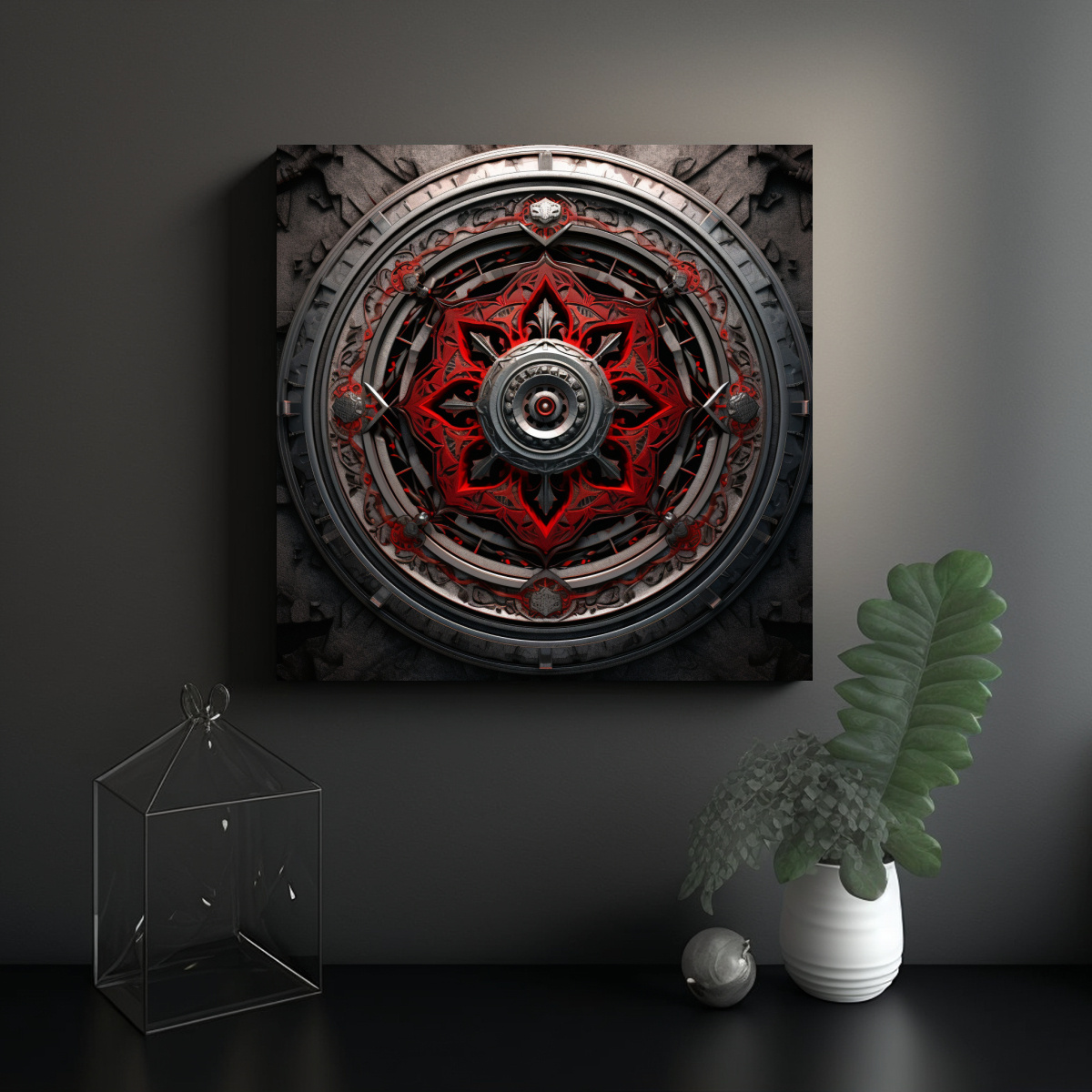 CUADRO ORIGINAL: MANDALA CON ELEMENTOS DE 20X20 CM - 2