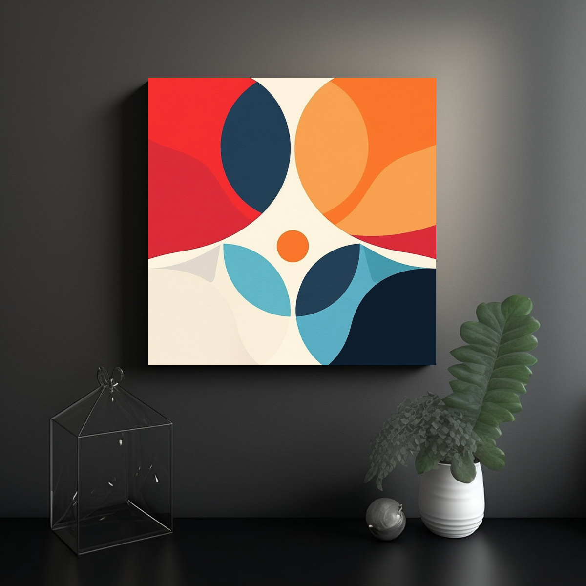 CUADRO MODERNO EQUILIBRIO VISUAL MINIMALISTA EN 40X40 CM - 2
