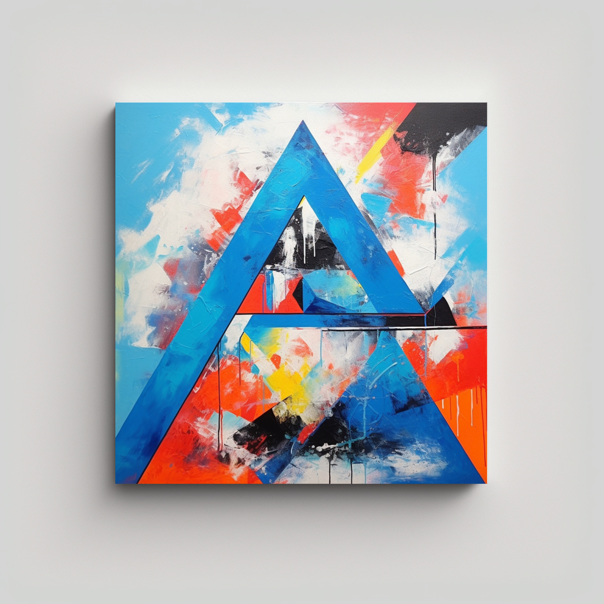 PINTURA ABSTRACTA GEOMÉTRICA AL ESTILO DE ADIDA 40X40 CM - 1