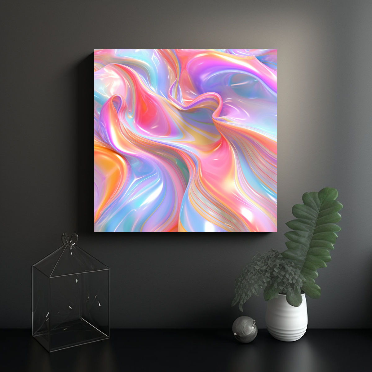 FONDO ARCO IRIS ESTILO DIST. ACUARELA ARTE VISUAL 20X20 CM - 2