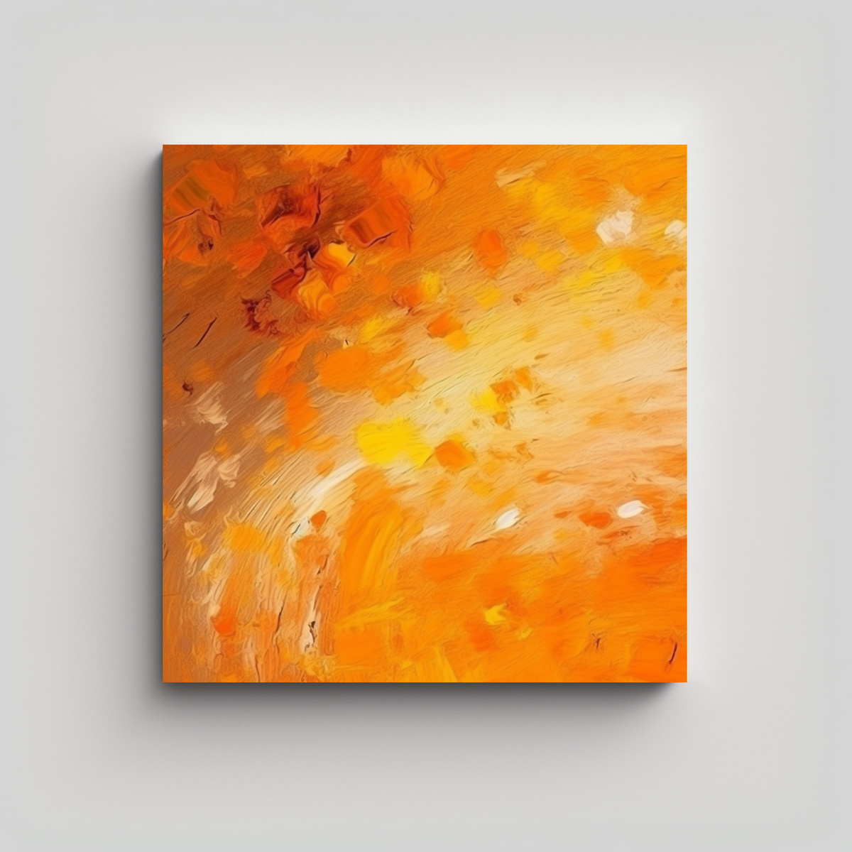 CUADRO HERMOSO ELEGANCIA NARANJA SOBRE LIENZO EN 30X30 CM - 1