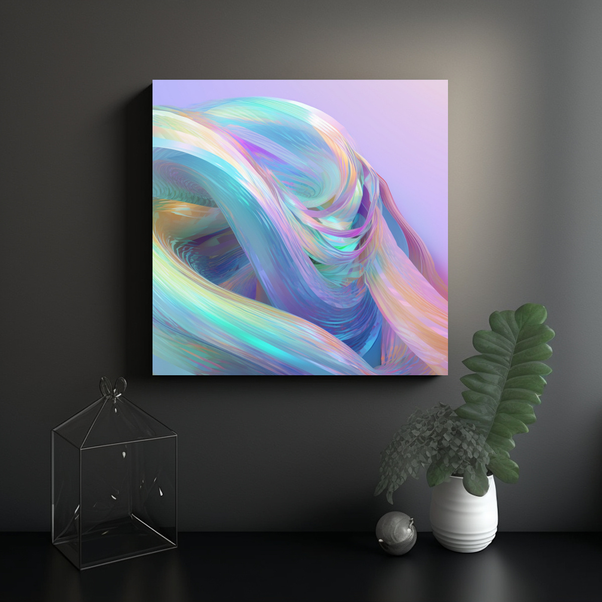VENTA PINTURA DECORATIVA RECTANGULAR CON BORDE DE 50X50 CM - 2