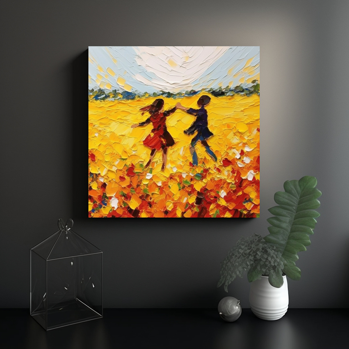 PINTURAS MODERNAS PARA DECORACIÓN CON CALIDEZ 60X60 CM - 2
