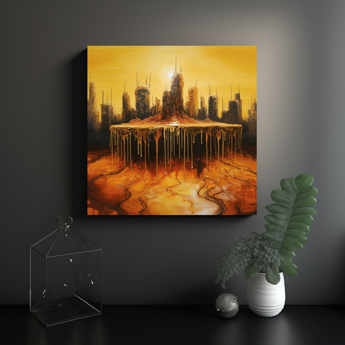 PINTURA CONCEPTUAL DE BAÑO DE ARTE FINO EN UNA 20X20 CM - 2