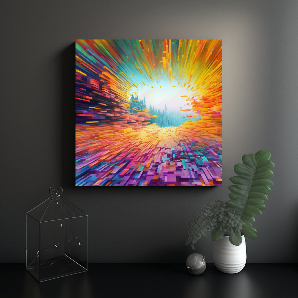 PINTURAS DECORATIVAS ABSTRACTAS SURREALISTAS 70X70 CM - 2