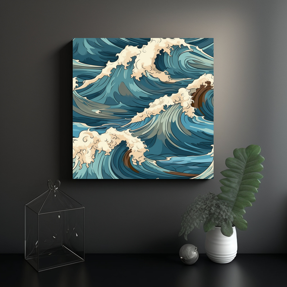 DISEÑOS LUMINOSOS DE OLAS DE PLAYA CAPTURAN LA 40X40 CM - 2