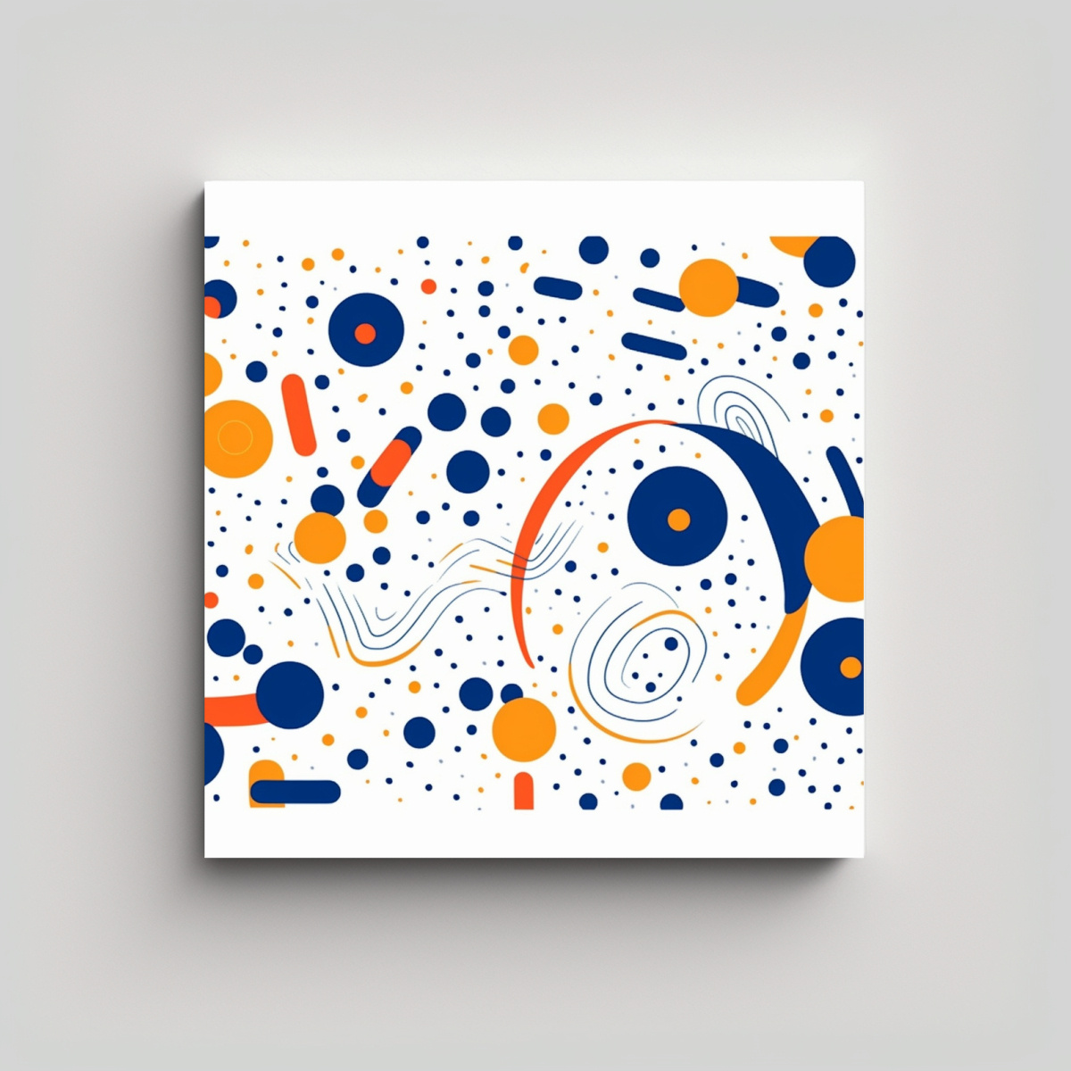 CUADRO DE DECORACIÓN CON PATRÓN DE LÍNEA AZUL 40X40 CM - 1