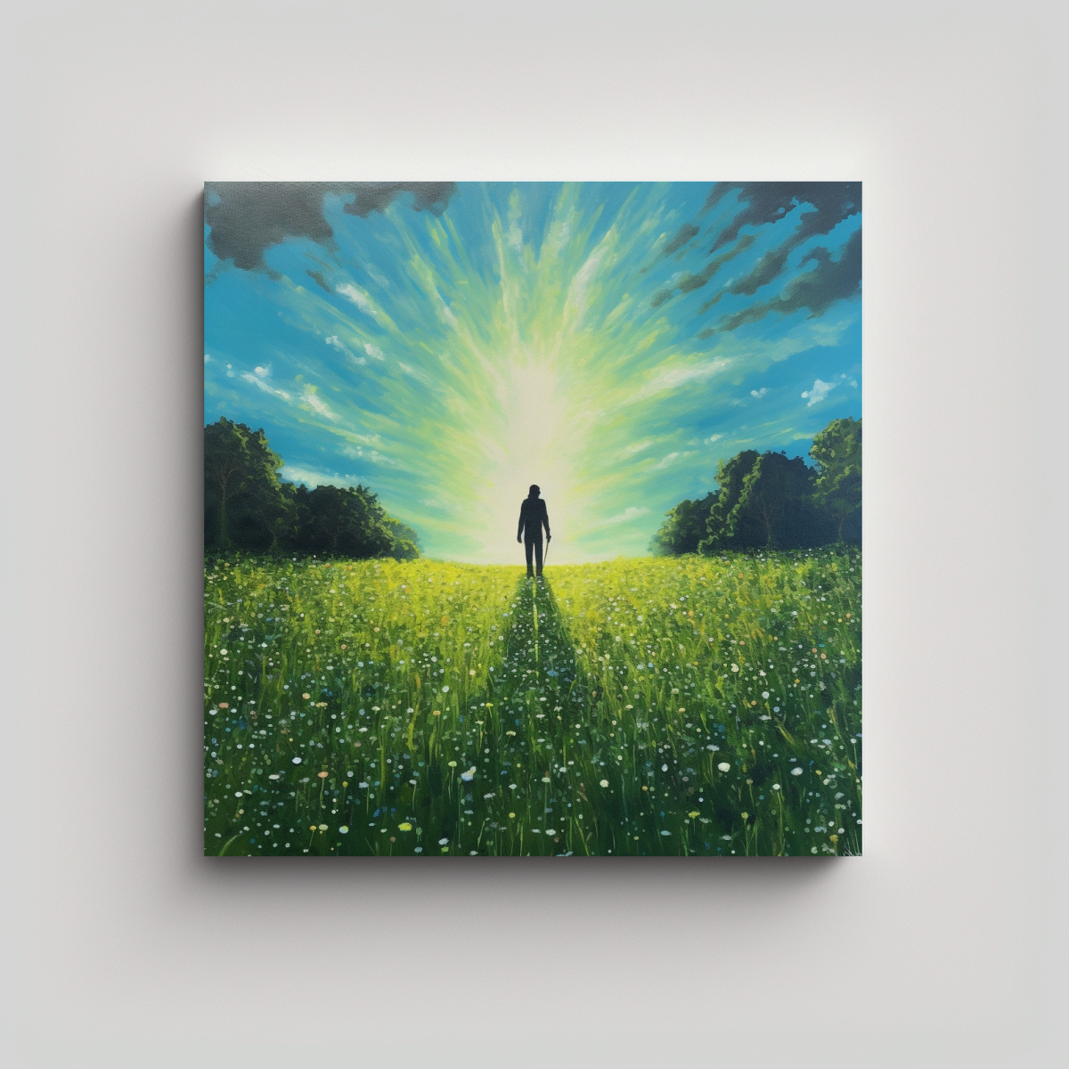 CUADRO DE DECORACIÓN CON LA SILUETA DE UNA 70X70 CM - 1