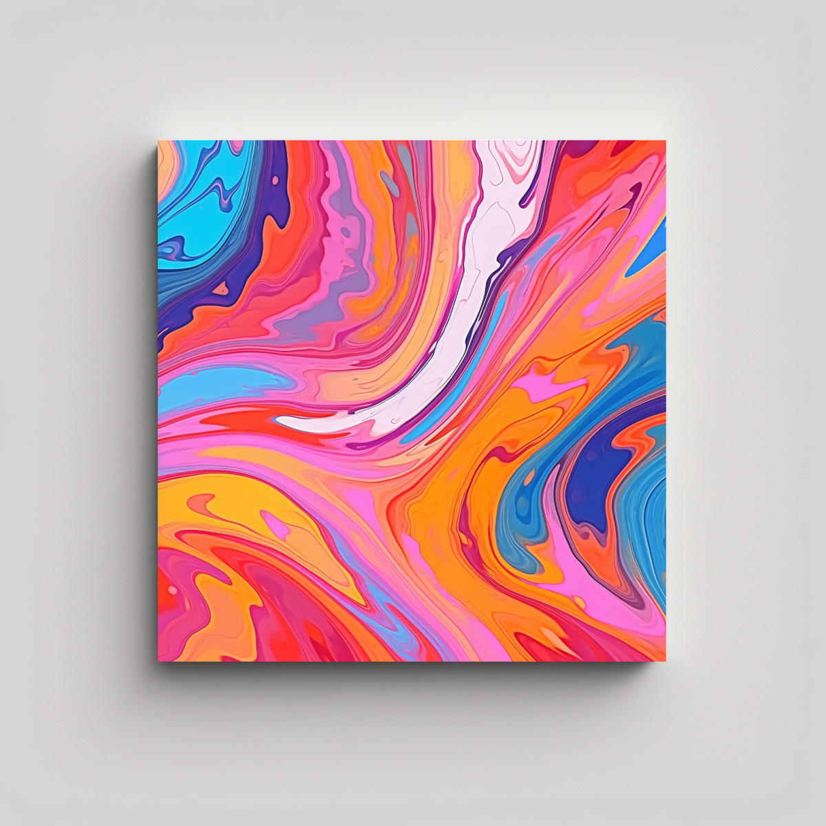 CUADRO PARED MOVIMIENTO PSYCHEDELIC SWIRLS DE 80X80 CM - 1