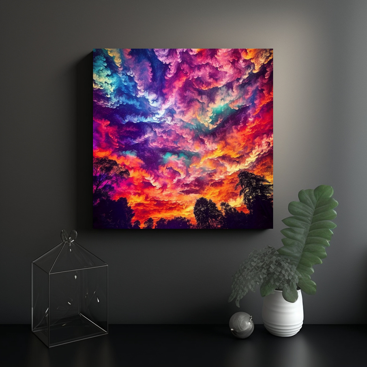 CUADROS DE DECORACIÓN DE ARTE FINO: CONTRASTE 60X60 CM - 2