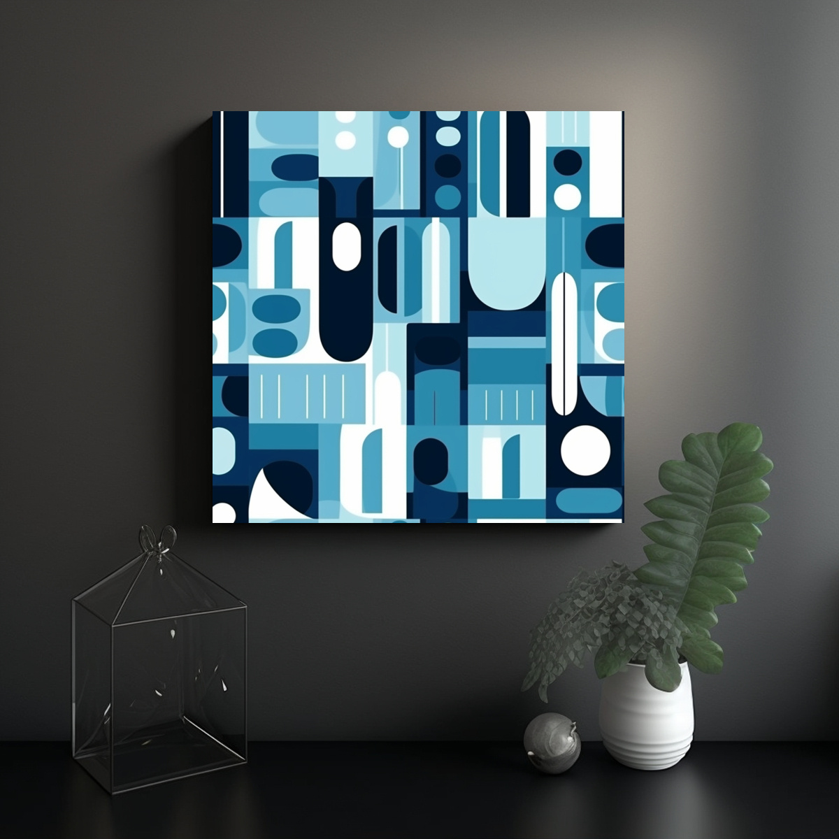 CUADROS DECORATIVOS INSPIRADOS EN TONOS AZULES Y 60X60 CM - 2