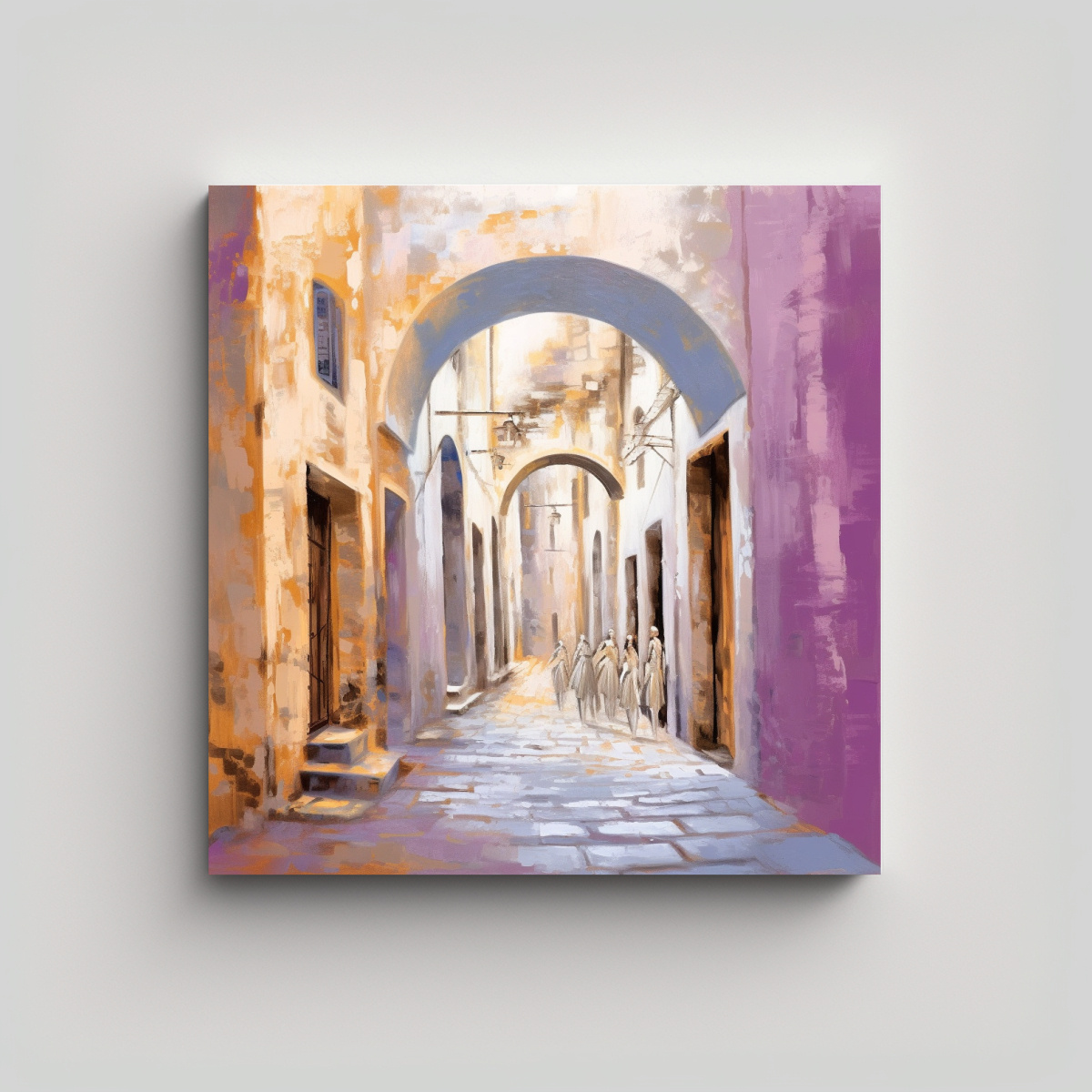 PINTURA DECORATIVA DE CALLES ESTRECHAS EN 70X70 CM - 1