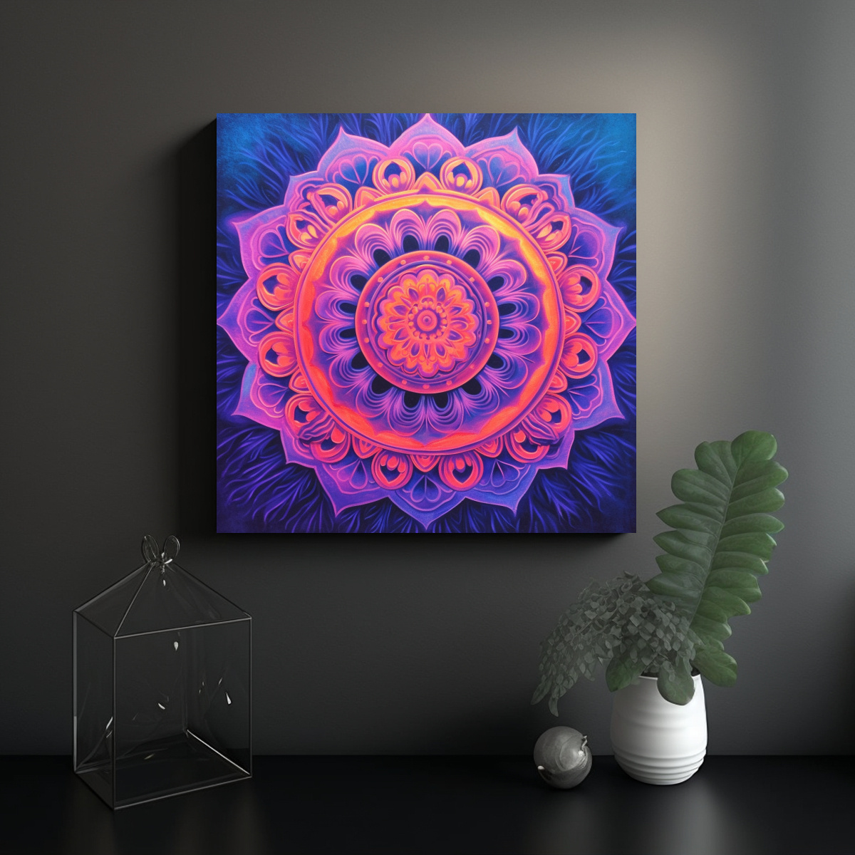 CUADROS DECORATIVOS ESTILO GALERÍA: MANDALAS 80X80 CM - 2