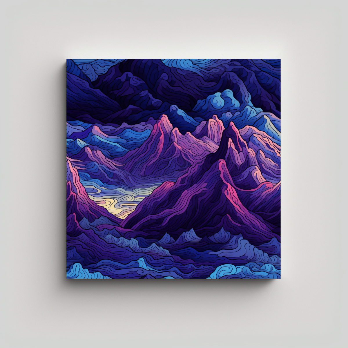ARTE ABSTRACTO MONTAÑAS EN PATRÓN PERSPECTIVA 20X20 CM - 1