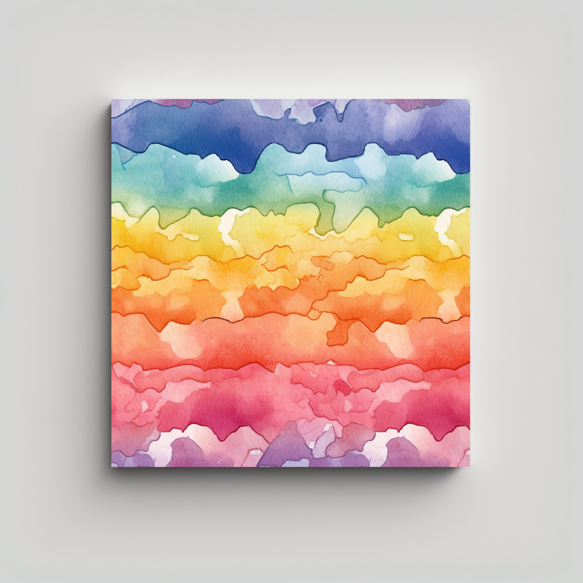 PINTURA ACUARELA ARCOÍRIS PARA REGALO: CONCEPTO 90X90 CM - 1