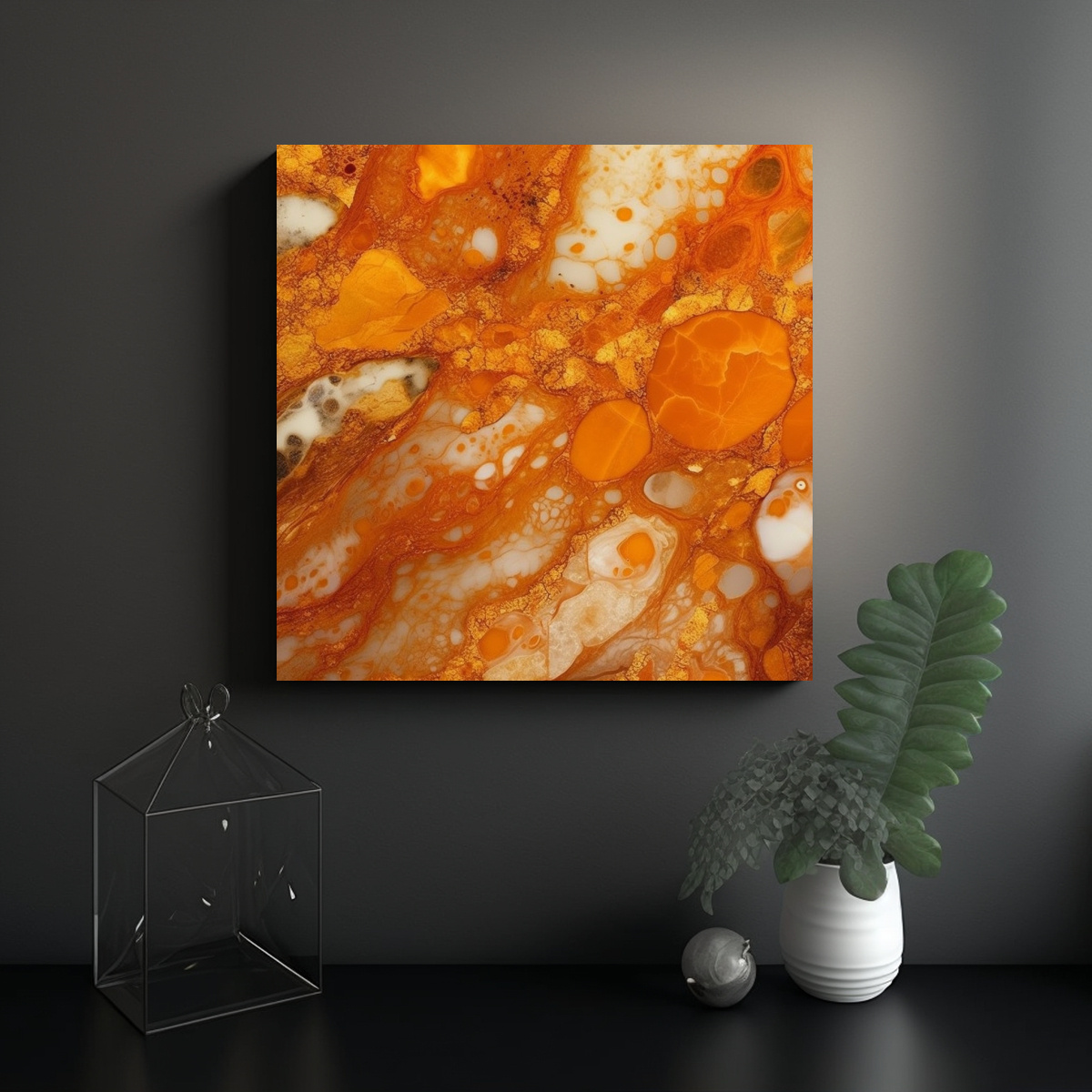 CUADRO ESTILO GALERÍA CON TEXTURA DE MÁRMOL 50X50 CM - 2