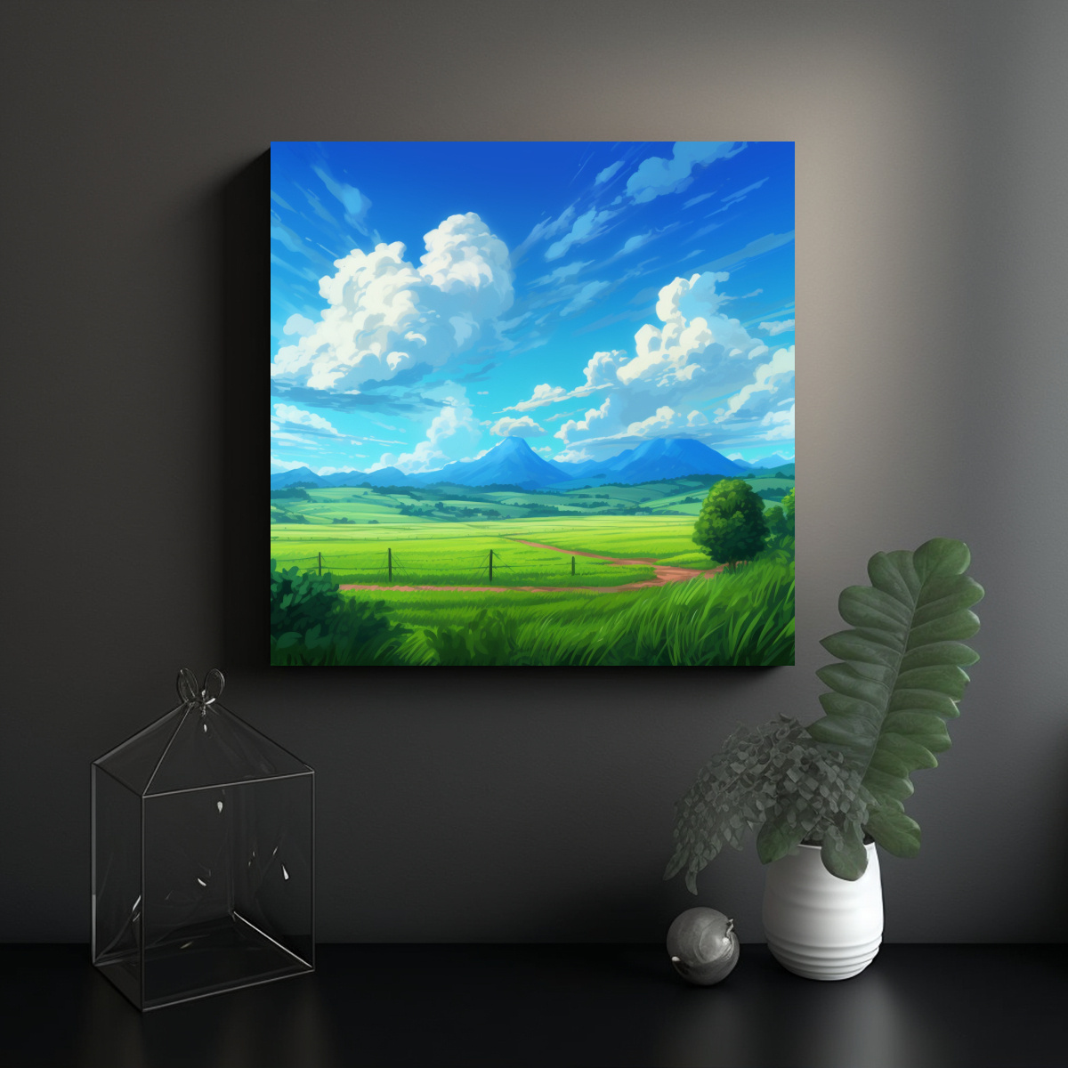CUADRO LIENZO INSPIRACIÓN HOGAR: CIELO AZUL CON 60X60 CM - 2