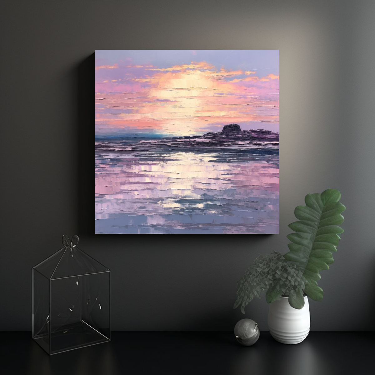OBRA ARTE MINIMALISTA CROMO LÍQUIDO BASTIDOR 100X100 CM - 2
