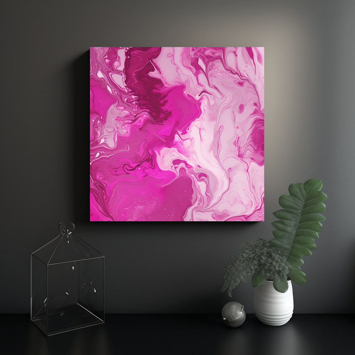 PINTURAS DECORATIVAS DE MÁRMOL MAGENTA 50X50 CM - 2
