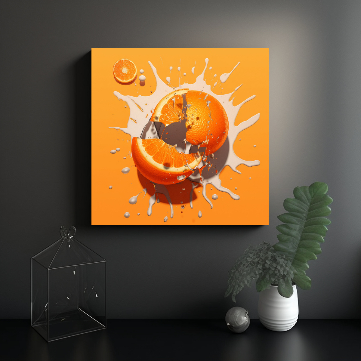 PINTURAS DECORATIVAS NARANJA ROTO DE ARTE IMAGEN 30X30 CM - 2