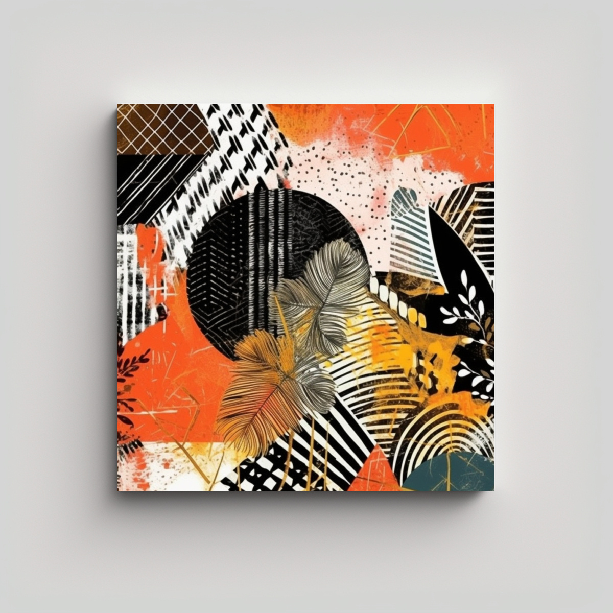 CUADRO DECORATIVO ABSTRACTO CALIDEZ EXÓTICA 100X100 CM - 1