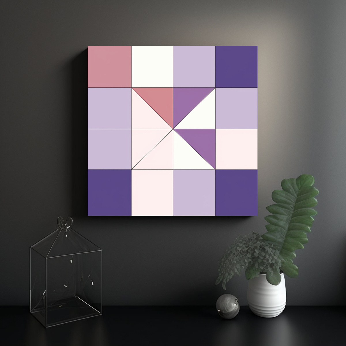ESCENA MINIMALISTA DE ARTE DIGITAL PÍXEL QUE 90X90 CM - 2