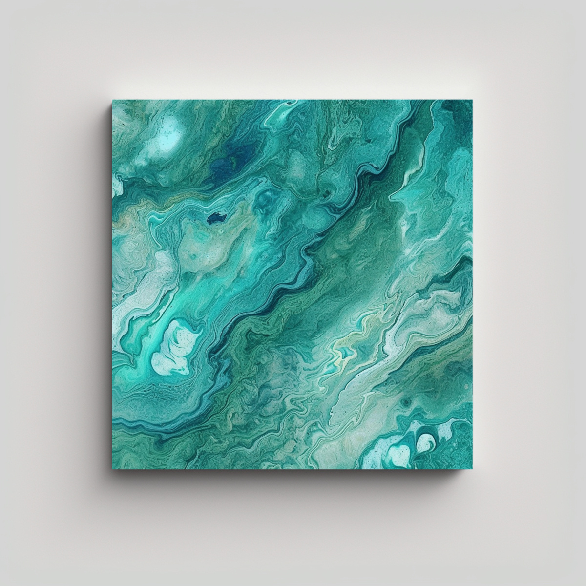 CUADRO LIENZO IMAGEN MÁRMOL TURQUESA SIMPLE PARA 90X90 CM - 1