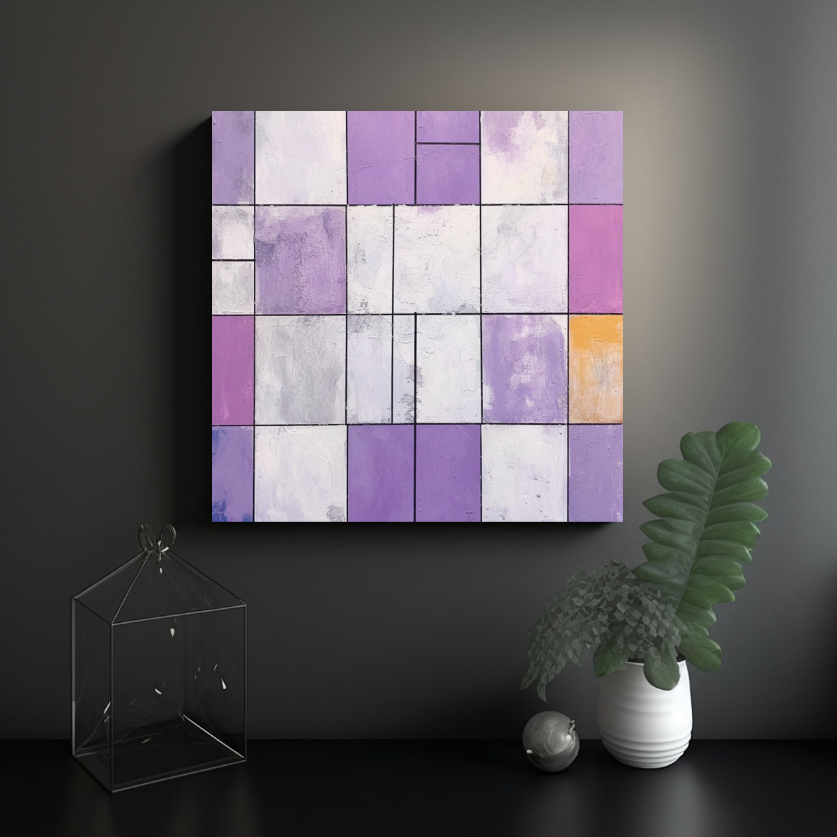 OBRA ARTE MINIMALISTA MODERNA: INTENSO CONCEPTO 30X30 CM - 2