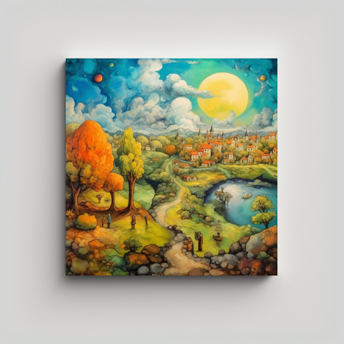 CUADRO REALISTA DE PAISAJE CON EFECTO VISUAL AL 40X40 CM - 1